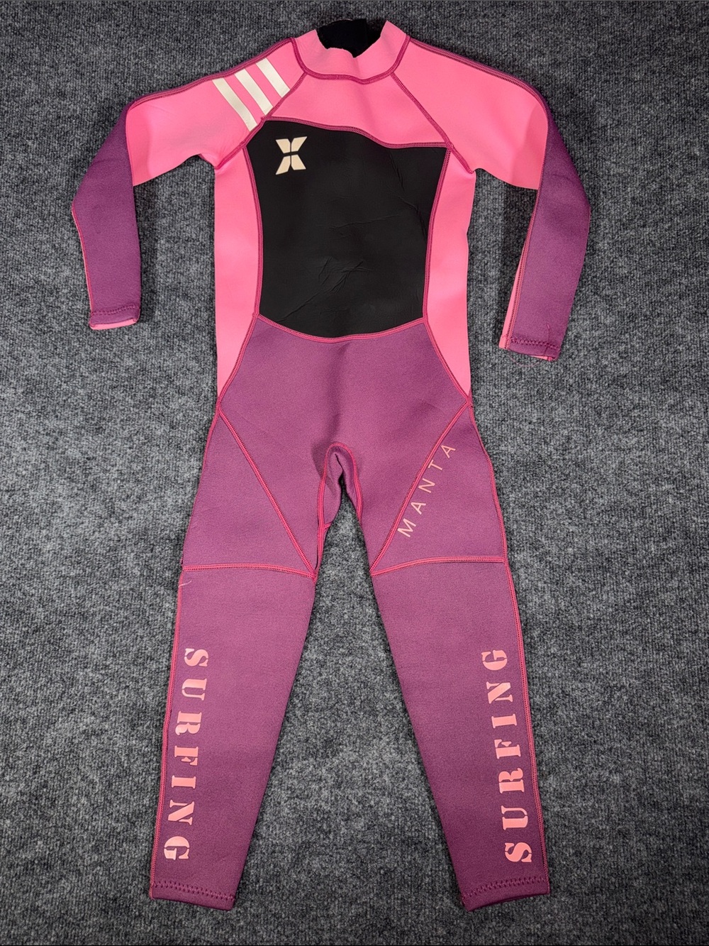 Dive & Sail Manta Women's XL Pink Purple Black Full Body Surfing Wetsuit